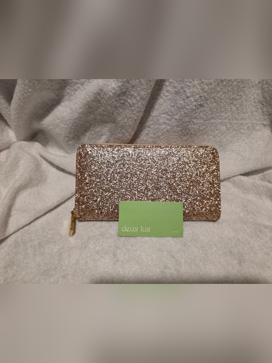 Deux Lux Handbags - NEW with Brand Tag - Deux Lax Glitter Zip Wallet - Smooth When Opening Zipper